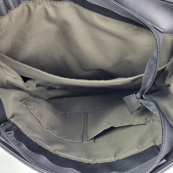 LXY Vegan Leather Backpack Vintage Black LAPTOP - Picture 11 of 16